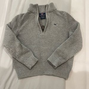 Vineyard vines 3T Cotton Pullover Zip Textured Sweater